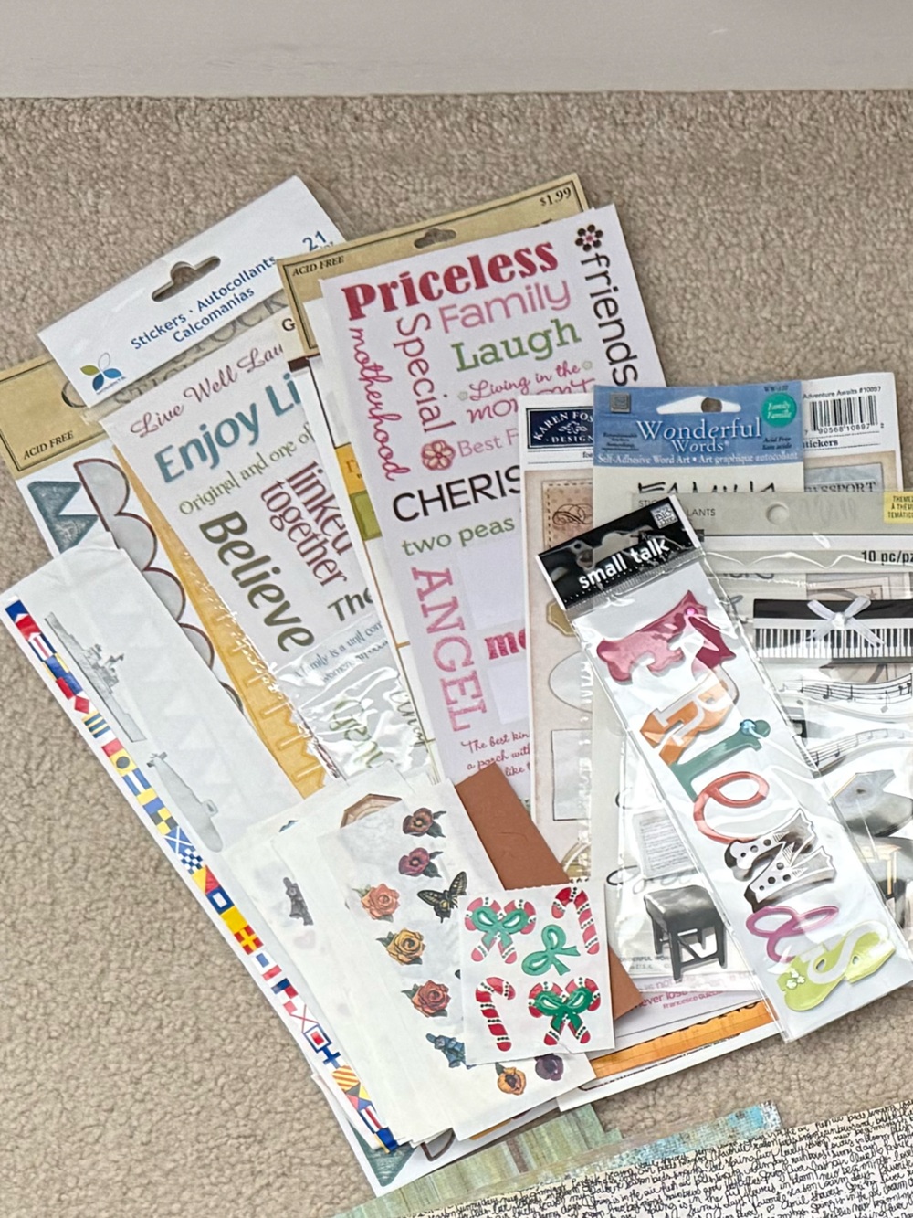 Assorted Scrapbooking Stickers